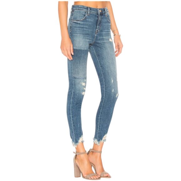 Jean J Brand Alana - Taille 24 - Rose - Coupe Super Skinny Cropped - Haute Taille - Longueur 27 Pouces - Neuf Avec étiquettes - 94% Coton